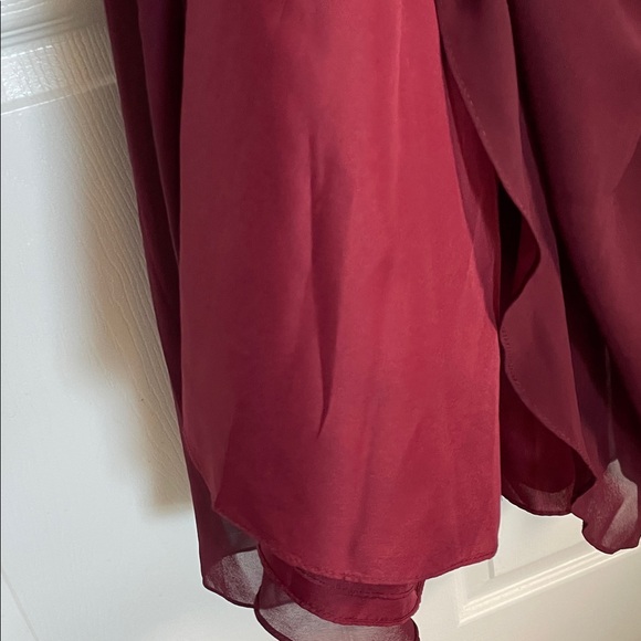 BILL LEVKOFF Dress 1266 Spaghetti Straps Floor Length 10 Wine Cranberry Lined - Picture 9 of 13